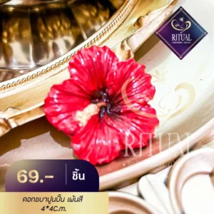 ดอกชบาปูนปั้น เพ้นสี